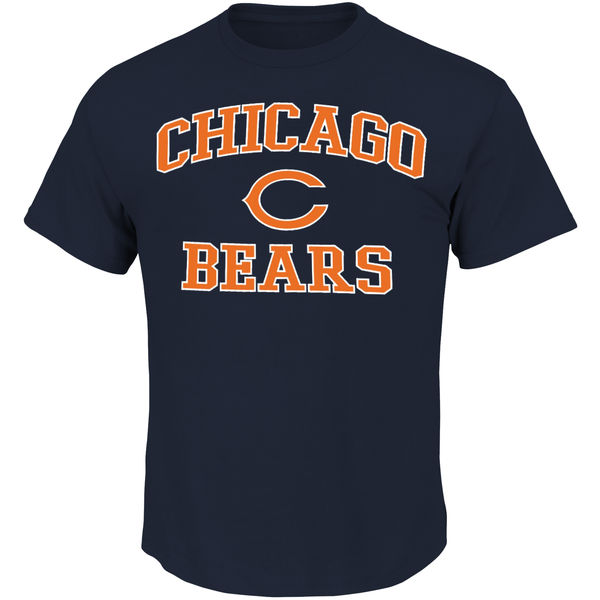 Men NFL Chicago Bears Majestic Big and Tall Heart  Soul III TShirt Navy Blue->nfl t-shirts->Sports Accessory